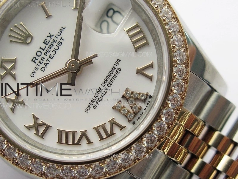 Datejust 28mm 279179 SS RG APSF Best Edition White Dial Roman Markers on SS RG Jubilee Bracelet NH05