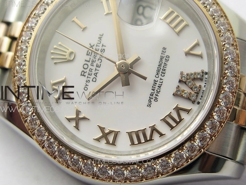 Datejust 28mm 279179 SS RG APSF Best Edition White Dial Roman Markers on SS RG Jubilee Bracelet NH05