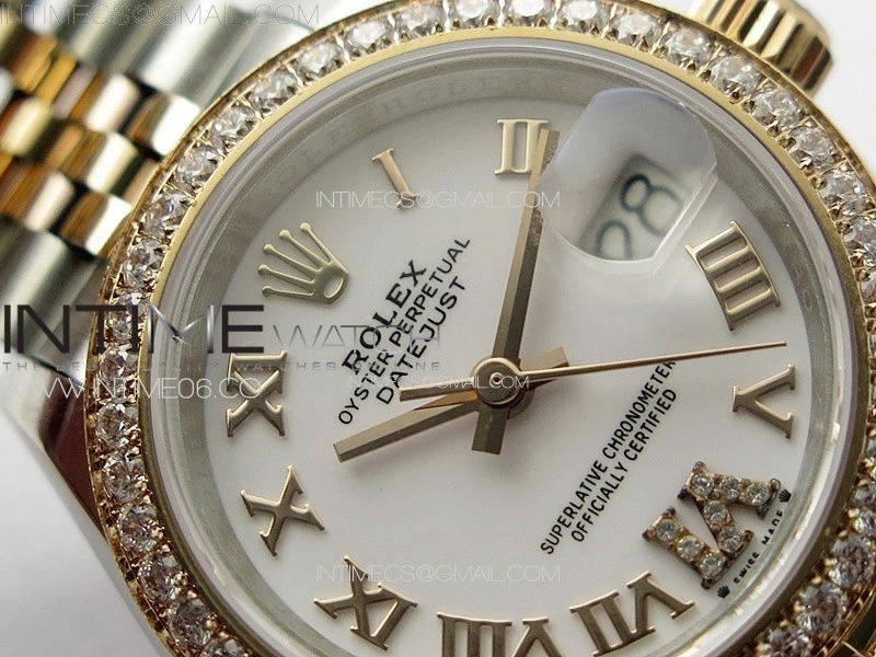 Datejust 28mm 279179 SS RG APSF Best Edition White Dial Roman Markers on SS RG Jubilee Bracelet NH05