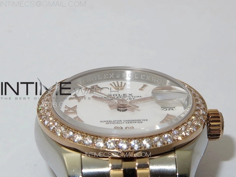 Datejust 28mm 279179 SS RG APSF Best Edition White Dial Roman Markers on SS RG Jubilee Bracelet NH05