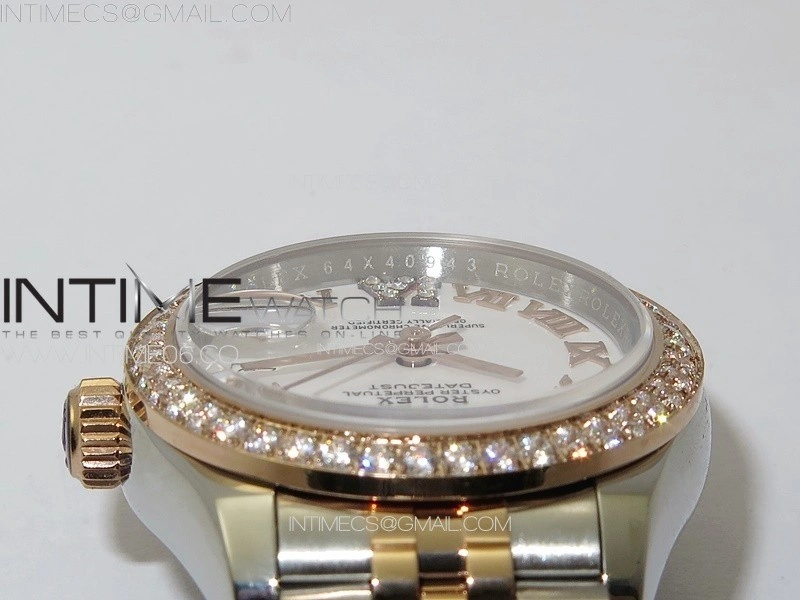 Datejust 28mm 279179 SS RG APSF Best Edition White Dial Roman Markers on SS RG Jubilee Bracelet NH05