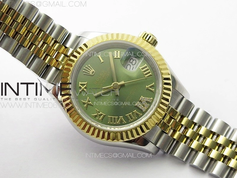 Datejust 28mm 279179 SS YG APSF Best Edition Green Dial Roman Markers on SS YG Jubilee Bracelet NH05