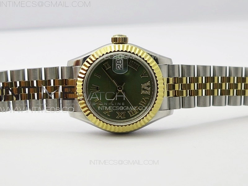 Datejust 28mm 279179 SS YG APSF Best Edition Green Dial Roman Markers on SS YG Jubilee Bracelet NH05
