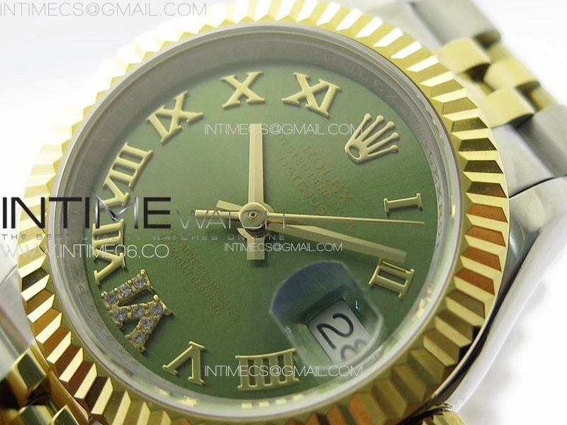 Datejust 28mm 279179 SS YG APSF Best Edition Green Dial Roman Markers on SS YG Jubilee Bracelet NH05
