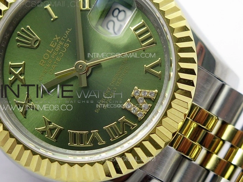 Datejust 28mm 279179 SS YG APSF Best Edition Green Dial Roman Markers on SS YG Jubilee Bracelet NH05