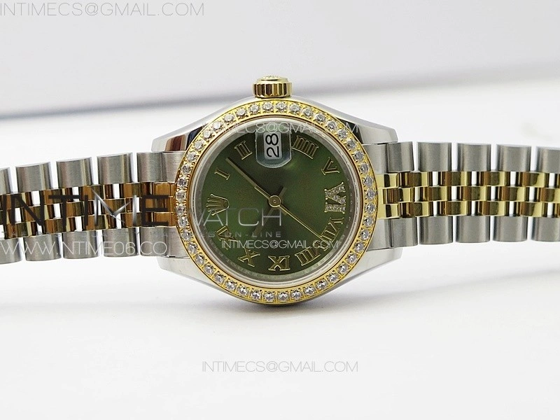 Datejust 28mm 279179 SS YG APSF Best Edition Green Dial Roman Markers on SS YG Jubilee Bracelet NH05