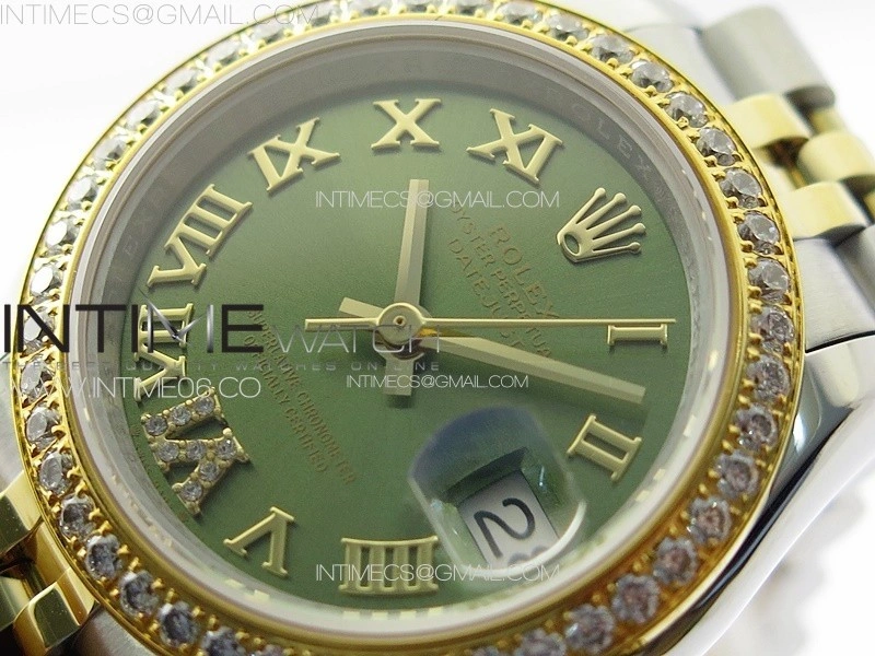 Datejust 28mm 279179 SS YG APSF Best Edition Green Dial Roman Markers on SS YG Jubilee Bracelet NH05