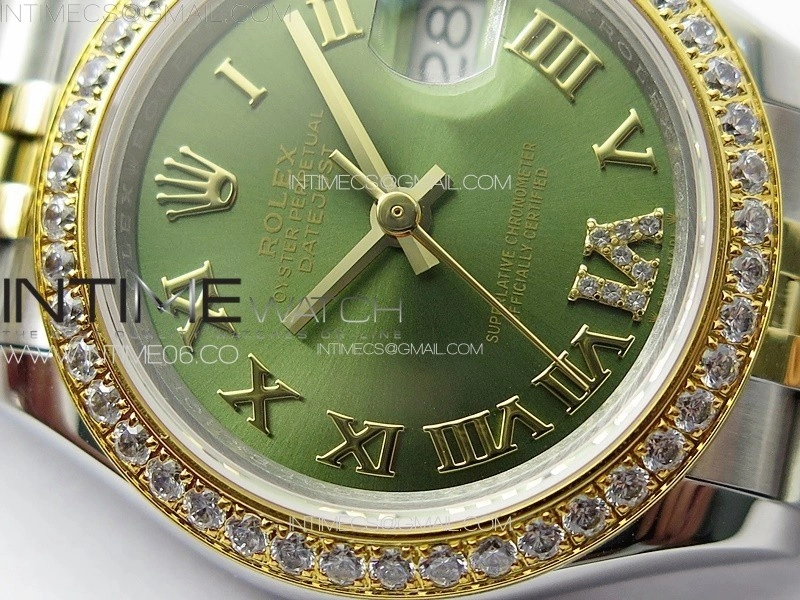 Datejust 28mm 279179 SS YG APSF Best Edition Green Dial Roman Markers on SS YG Jubilee Bracelet NH05