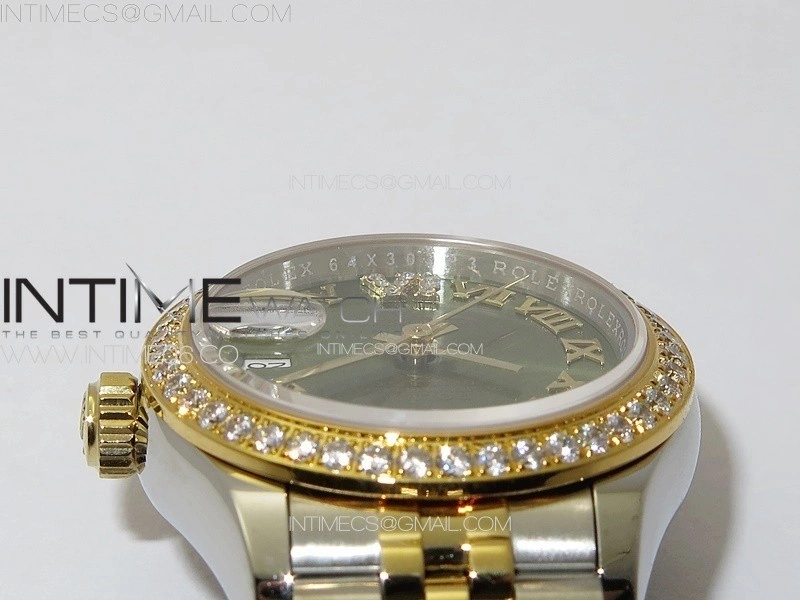 Datejust 28mm 279179 SS YG APSF Best Edition Green Dial Roman Markers on SS YG Jubilee Bracelet NH05