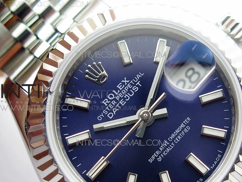Datejust 28mm 279174 SS BP Best Edition Blue Sticks Markers Dial on SS Jubilee Bracelet ETA2671