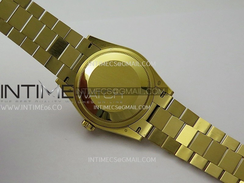 Day Date 128238 36mm YG KF 1:1 Best Edition White Dial Stick Marker On President Bracelet A2836