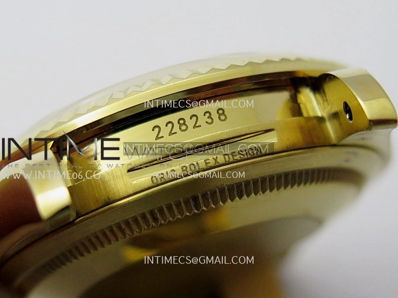 Day Date 128238 36mm YG KF 1:1 Best Edition White Dial Stick Marker On President Bracelet A2836