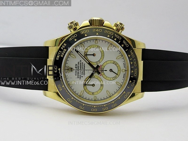Daytona 126518 904L YG GMF 1:1 Best Edition White Dial Stick Marker on Oysterflex Strap SH4131