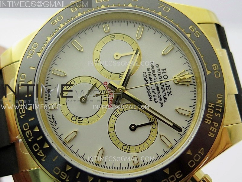 Daytona 126518 904L YG GMF 1:1 Best Edition White Dial Stick Marker on Oysterflex Strap SH4131