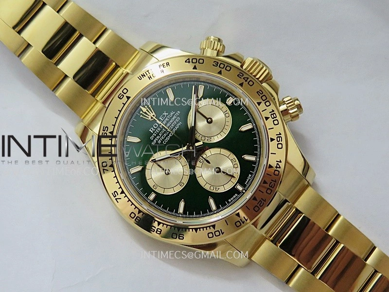 Daytona 126508 Gain Weight SWF 1:1 Best Edition Green Dial Stick Markers On YG Bracelet SH4131