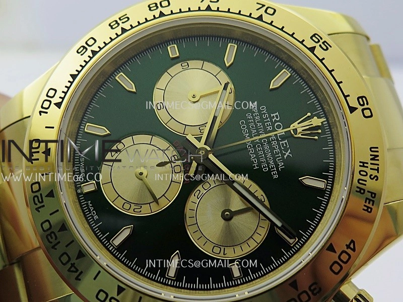 Daytona 126508 Gain Weight SWF 1:1 Best Edition Green Dial Stick Markers On YG Bracelet SH4131