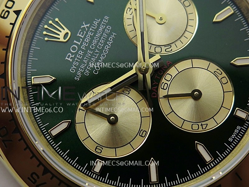 Daytona 126508 Gain Weight SWF 1:1 Best Edition Green Dial Stick Markers On YG Bracelet SH4131