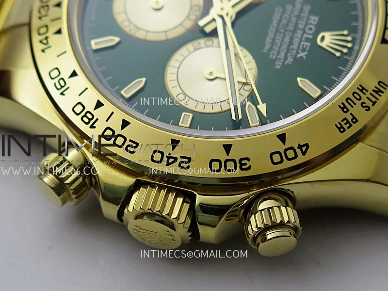 Daytona 126508 Gain Weight SWF 1:1 Best Edition Green Dial Stick Markers On YG Bracelet SH4131