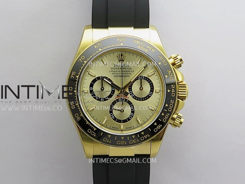 Daytona 126518 UFO Gain Weight 1:1 YG Best Edition Gold Dial On Oysterflex Rubber Strap UF4131