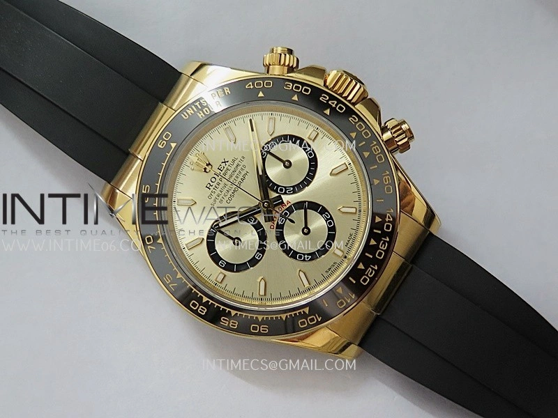 Daytona 126518 UFO Gain Weight 1:1 YG Best Edition Gold Dial On Oysterflex Rubber Strap UF4131