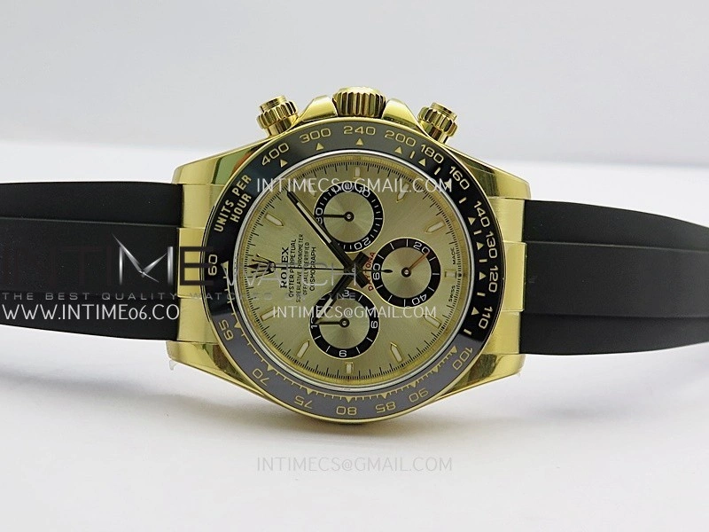 Daytona 126518 UFO Gain Weight 1:1 YG Best Edition Gold Dial On Oysterflex Rubber Strap UF4131