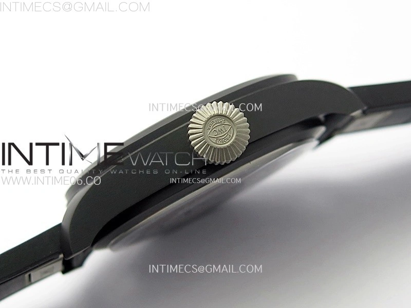 Big Pilot IW329801 Real Ceramic M+F 1:1 Best Edition Black Dial on Black Rubber Strap SEIKO 8N-24