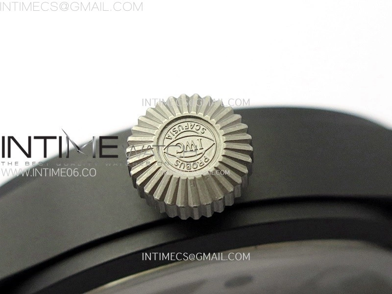 Big Pilot IW329801 Real Ceramic M+F 1:1 Best Edition Black Dial on Black Rubber Strap SEIKO 8N-24