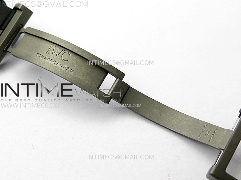 Big Pilot IW329801 Real Ceramic M+F 1:1 Best Edition Black Dial on Black Rubber Strap SEIKO 8N-24