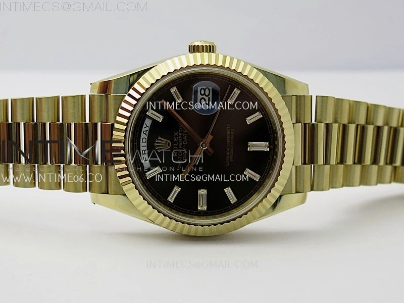 Day Date 228238 40mm YG Noob 1:1 Best Edition Black Crystal Dial On President Bracelet A2836