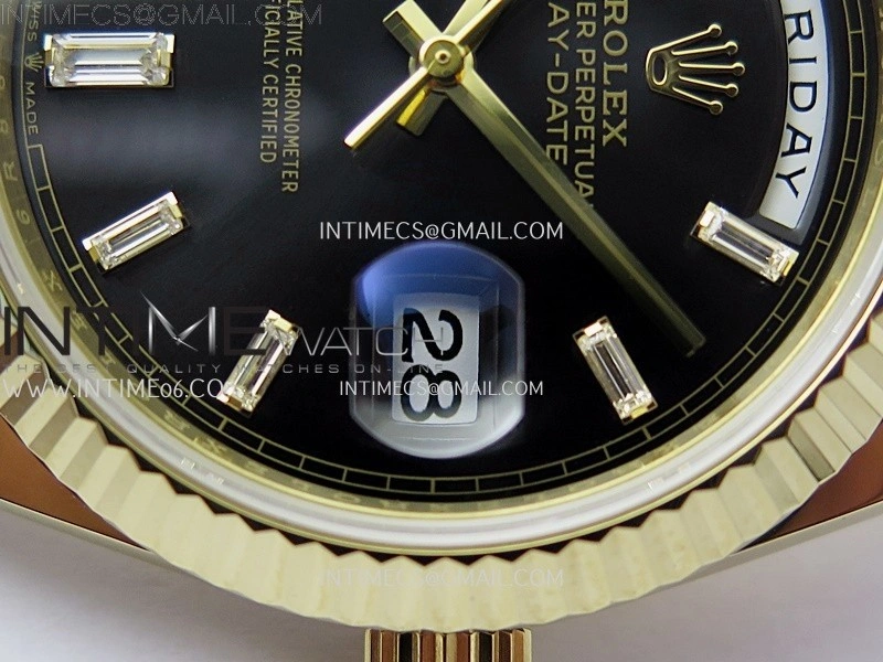 Day Date 228238 40mm YG Noob 1:1 Best Edition Black Crystal Dial On President Bracelet A2836