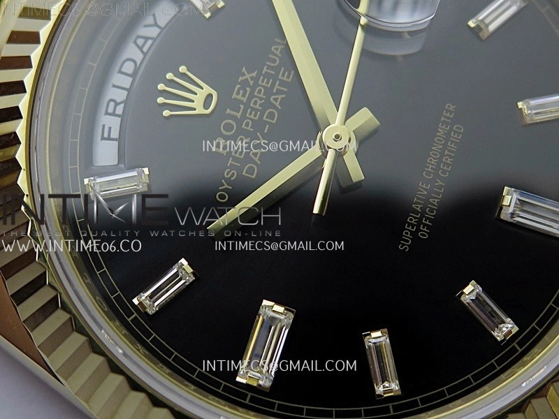 Day Date 228238 40mm YG Noob 1:1 Best Edition Black Crystal Dial On President Bracelet A2836