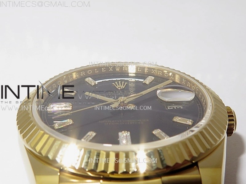 Day Date 228238 40mm YG Noob 1:1 Best Edition Black Crystal Dial On President Bracelet A2836