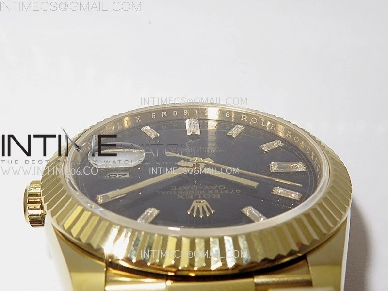 Day Date 228238 40mm YG Noob 1:1 Best Edition Black Crystal Dial On President Bracelet A2836