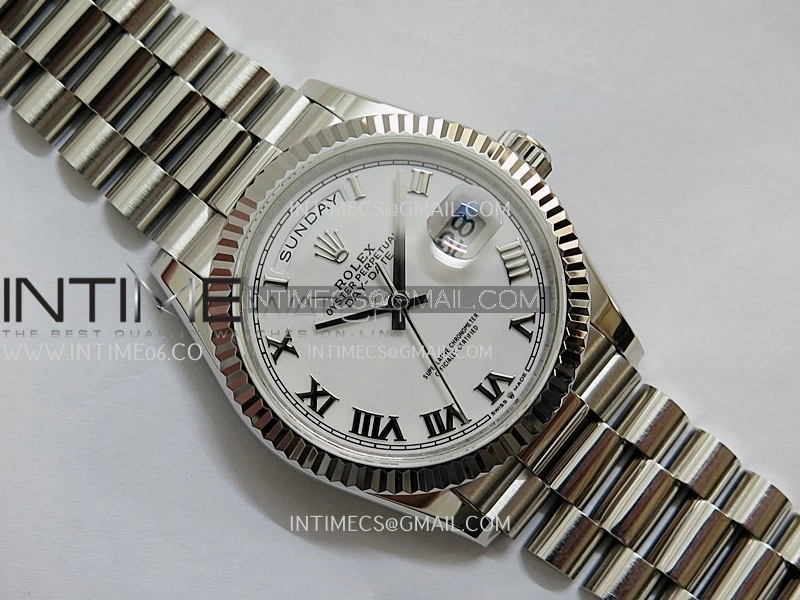 Day Date 128239 36mm KF 1:1 Best Edition White Dial Roman Marker On President Bracelet A2836