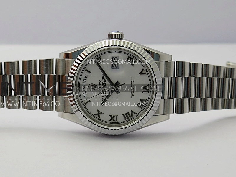 Day Date 128239 36mm KF 1:1 Best Edition White Dial Roman Marker On President Bracelet A2836