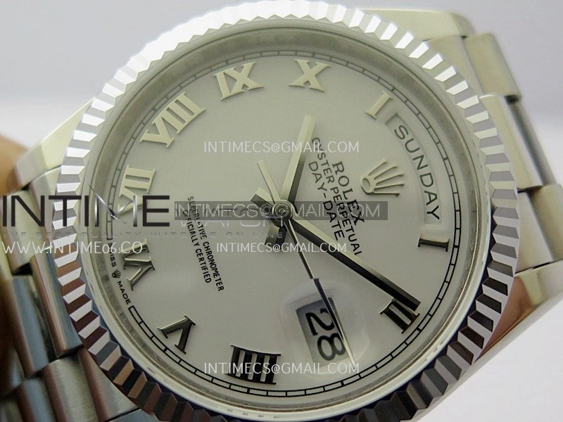 Day Date 128239 36mm KF 1:1 Best Edition White Dial Roman Marker On President Bracelet A2836