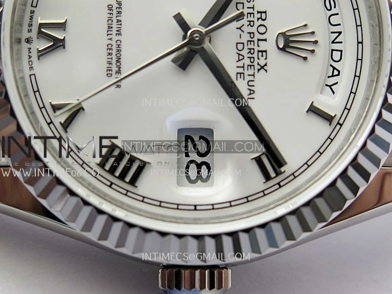 Day Date 128239 36mm KF 1:1 Best Edition White Dial Roman Marker On President Bracelet A2836