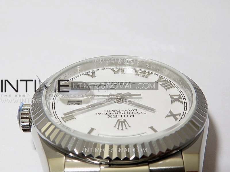 Day Date 128239 36mm KF 1:1 Best Edition White Dial Roman Marker On President Bracelet A2836
