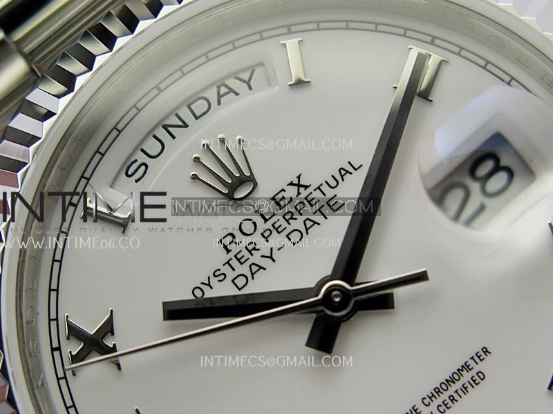 Day Date 128239 36mm KF 1:1 Best Edition White Dial Roman Marker On President Bracelet A2836