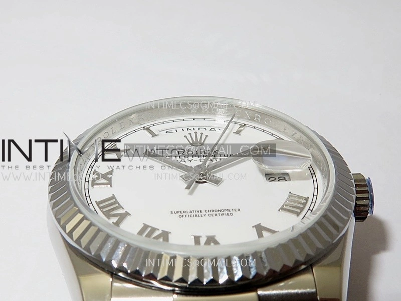 Day Date 128239 36mm KF 1:1 Best Edition White Dial Roman Marker On President Bracelet A2836