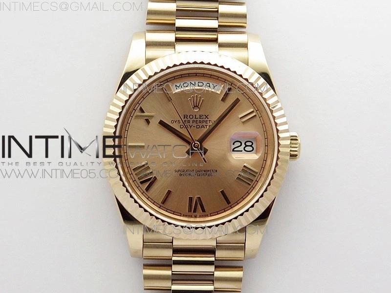 Day-Date 40mm 228239 RG BP New Dial Version RG Roman Markers Dial on RG President Bracelet A2836