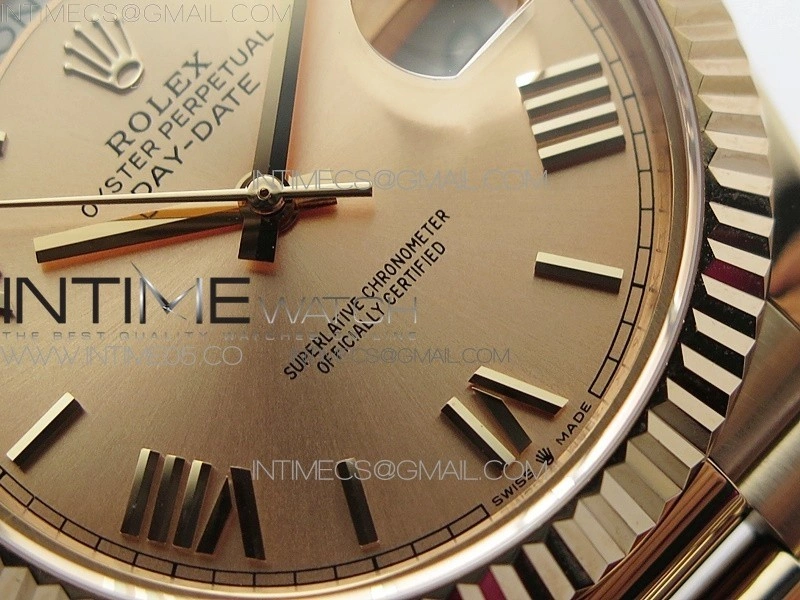 Day-Date 40mm 228239 RG BP New Dial Version RG Roman Markers Dial on RG President Bracelet A2836