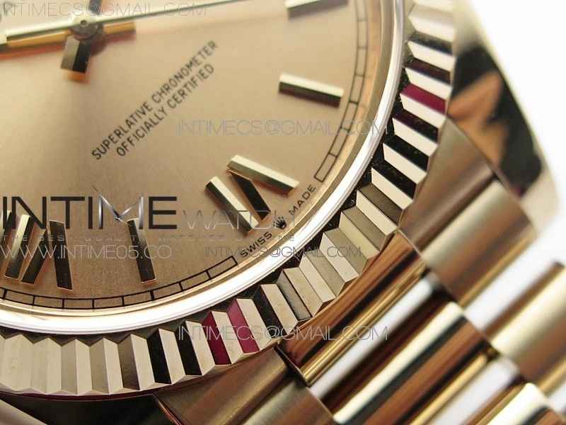 Day-Date 40mm 228239 RG BP New Dial Version RG Roman Markers Dial on RG President Bracelet A2836