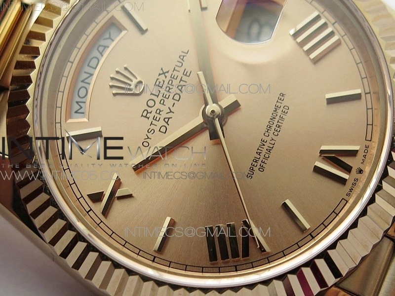 Day-Date 40mm 228239 RG BP New Dial Version RG Roman Markers Dial on RG President Bracelet A2836