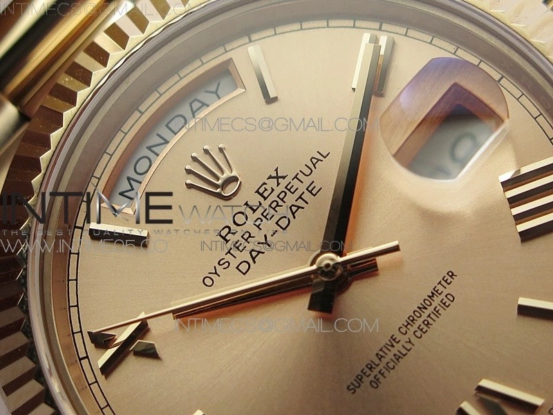 Day-Date 40mm 228239 RG BP New Dial Version RG Roman Markers Dial on RG President Bracelet A2836