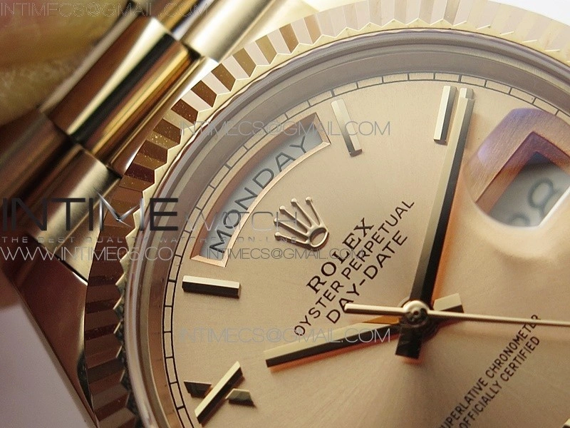 Day-Date 40mm 228239 RG BP New Dial Version RG Roman Markers Dial on RG President Bracelet A2836