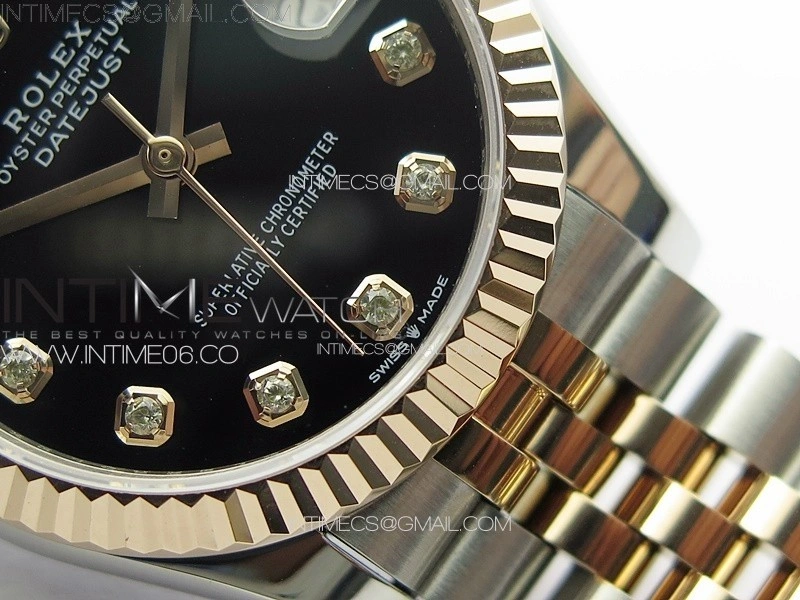 DateJust 31mm 178271 SS RG APSF Best Edition Black Dial Crystal Markers on Jubilee Bracelet A2824