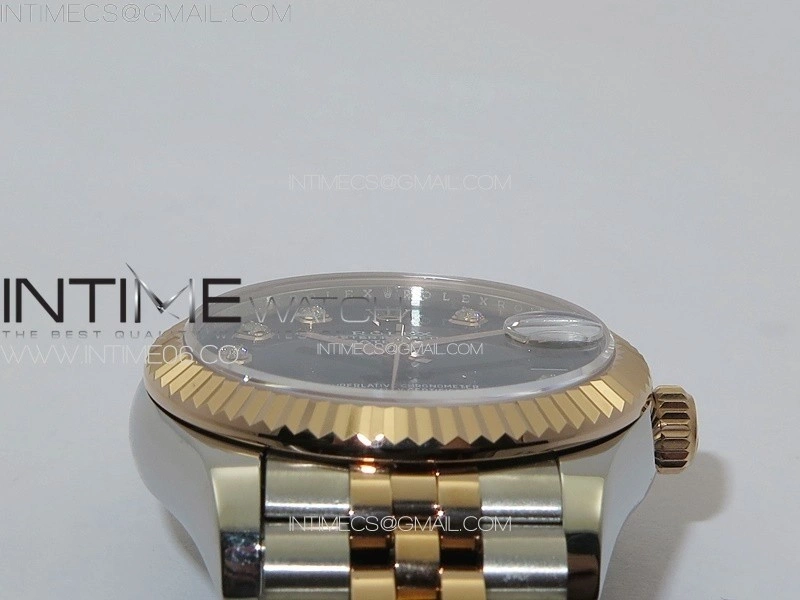 DateJust 31mm 178271 SS RG APSF Best Edition Black Dial Crystal Markers on Jubilee Bracelet A2824