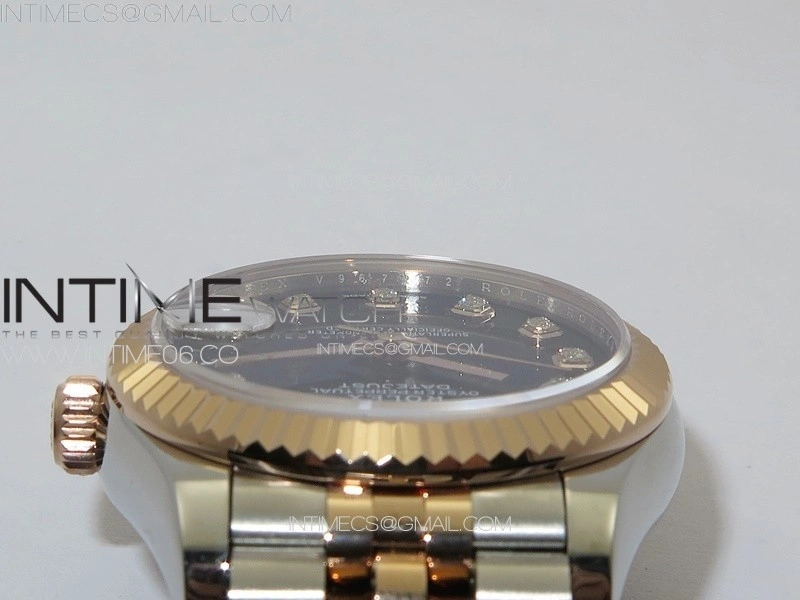 DateJust 31mm 178271 SS RG APSF Best Edition Black Dial Crystal Markers on Jubilee Bracelet A2824