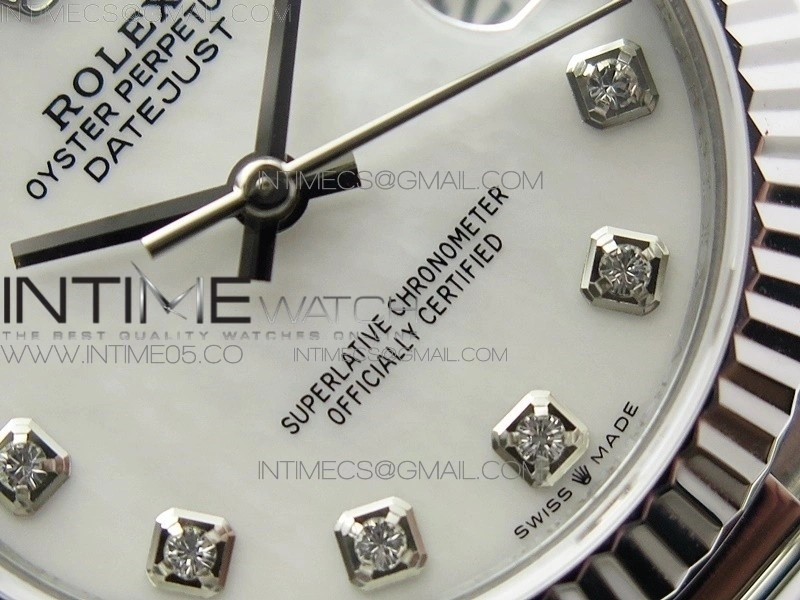 Datejust 31mm 278275 SS BP Best Edition White MOP Crystals Markers Dial on SS President Bracelet